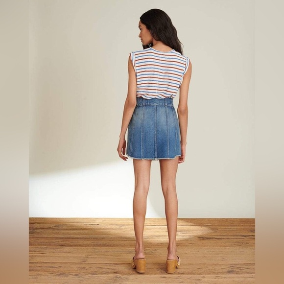 Veronica Beard Jeans Dree Muscle Tee in Rust Blue Multi Size Large. - Picture 9 of 11